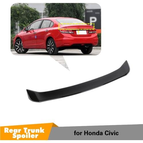 Glossy black Rear Boot Wing Lip Spoiler For Honda Civic 2012-2015 4 door Sedan Car Accessories