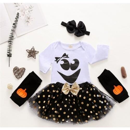 0-18M Halloween Newborn Kid baby Girl Clothes set Long Sleeve Letter Top skirt Dress set Elegant Cute Party Club Outfit