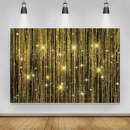 Laeacco Gold Glitter Star Shiny Photography Backdrop Stage Baby Birthday Party Portrait Background Photo Studio Shoot Photocall