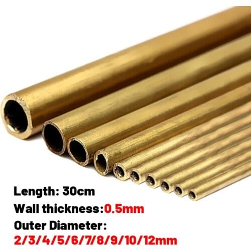 Brass Tubes Diameter 2mm/3mm/4mm/5mm/6mm Length 300mm Long 0.45mm Wall Brass Pipe Brass Tube Cutting Tool