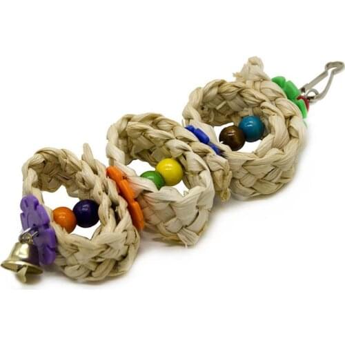 Legendog 1pc Parrot Chew Toy Bird Favors Funny Wooden Cage Bite Toy Parrot Hanging Toy Bird Bell Toy Pet Supplies