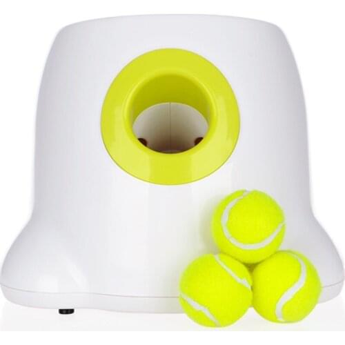 Dog Pet Toys Tennis Launcher Automatic Throwing Machine Pet Ball Throw Device Section Emission With 3 Balls