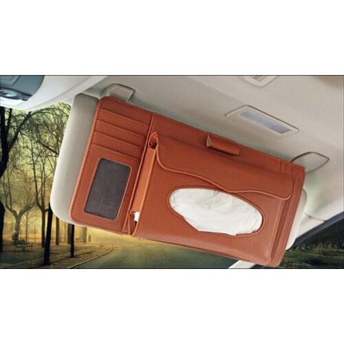 Multi-Functional Car Bill Clip Business Card Document Holder Change Storage Bag Tissue Paper Glasses Organizer