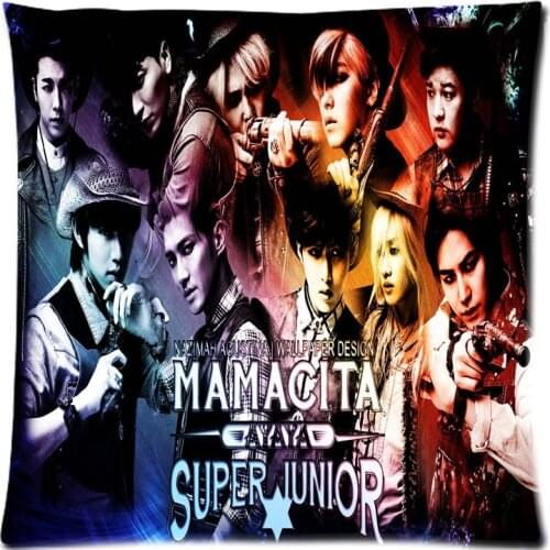 Soft Polyester Cushion Cover Super Junior Decorative Pillowcase Modern Home Decor Customized Sofa Throw Pillow Cover 45x45cm