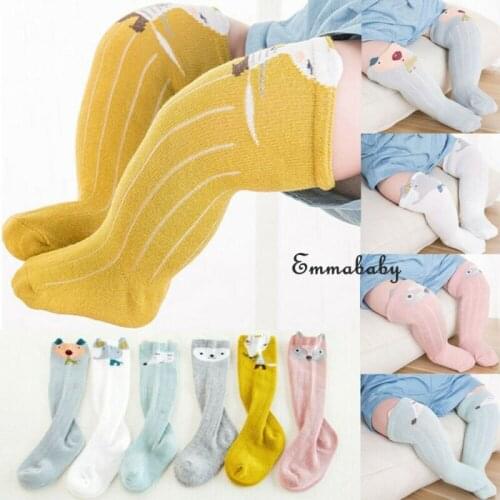 Novelty Toddler Cotton Cartoon Kids Bow Baby Boys Girls Long Leg Warmers Knee High Socks Tube Socks