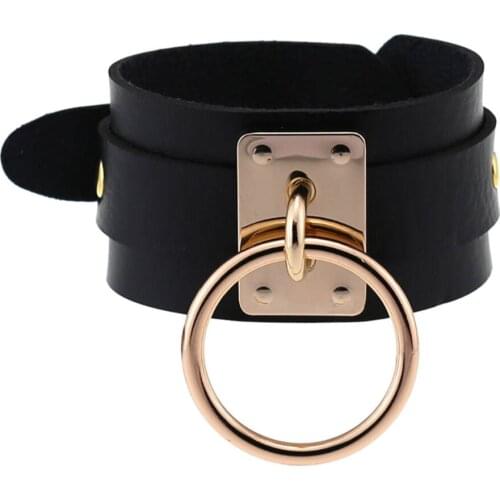 New punk personality double bracelet bracelet men and women trend metal belt buckle large circle to act the role of bracelet
