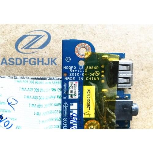 Original Placa de Interface USB para FOR Acer Aspire 5943 5943g Placa USB Placa De Áudio com Cabo LS-5984P 100% Teste ok