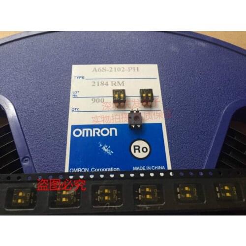 Original new 100% A6S-2102-PH dial switch 2-bit SMD 2.54mm spacing code dial