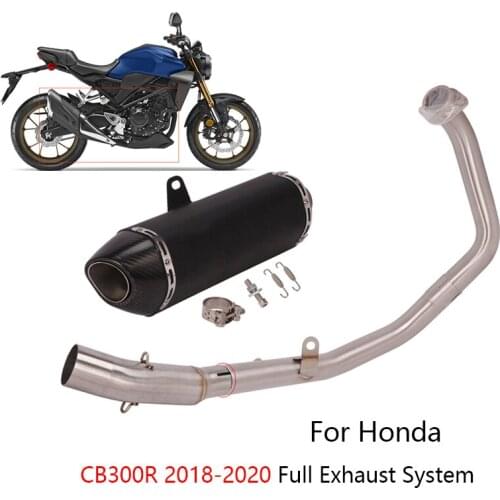 Full Exhaust System for Honda CB300R 2018 2019 2020 Motorcycle Header Mid Link Tube Slip On 51mm Muffler No DB Killer Escape
