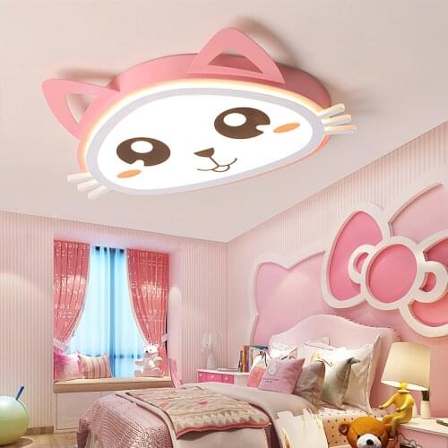 Pink Cartoon cat led ceiling light For Kid room study room childrens room ceiling lamp Iron+Acrylic modern led ceiling lights