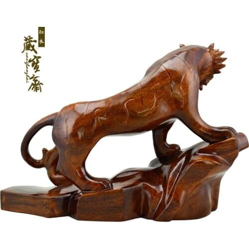 Redwood crafts zodiac tiger promotion for the fiscal home feng shui ornaments Lucky Tiger mountain carvings