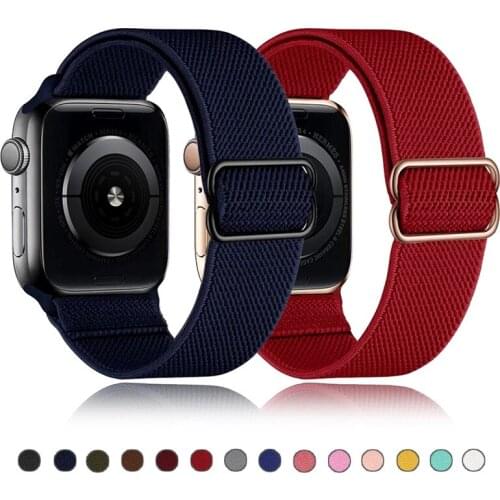 Scrunchie Strap for Apple watch band 40mm 44mm 38mm 42mm Adjustable Elastic Nylon solo Loop bracelet iWatch series1 2 3 4 5 6 se