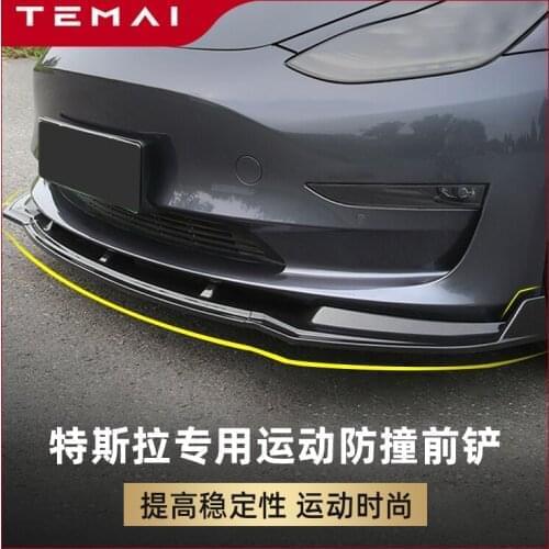 CEYUSOT FOR NEW Tesla Model 3 Front Bumper Anti-Collision Separator CAR Spoiler ABS Plastic 3PCS Modification Accessories 2017