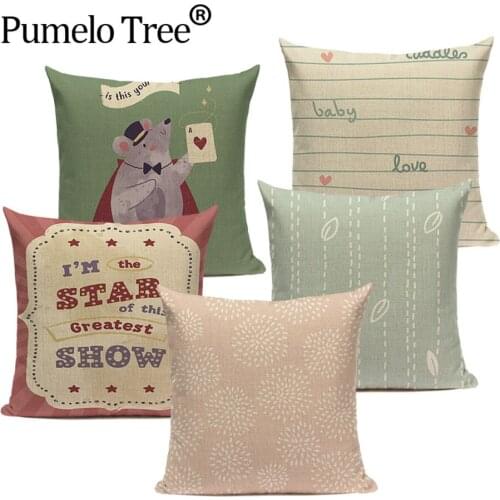 Nordic Alphabet Decorative Pillow Cases Geometric Simple Cushions Cover Poker Frog Pillowcases Letter Sofa Cover for Pillows