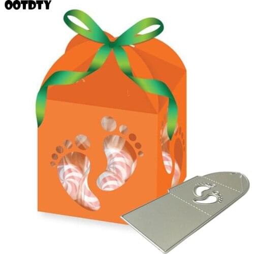Footprint Box Metal Cutting Dies Stencil Scrapbooking DIY Album Stamp Paper Card Embossing Decor Craft New for 2020
