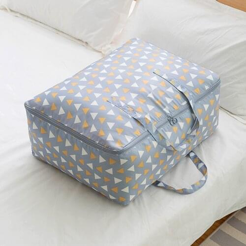 1 Pieces Geometry Printed Quilt Storage Bag Clothing Sorting Bag Portable Travel Student Luggage Bag Closet Storage Organizer