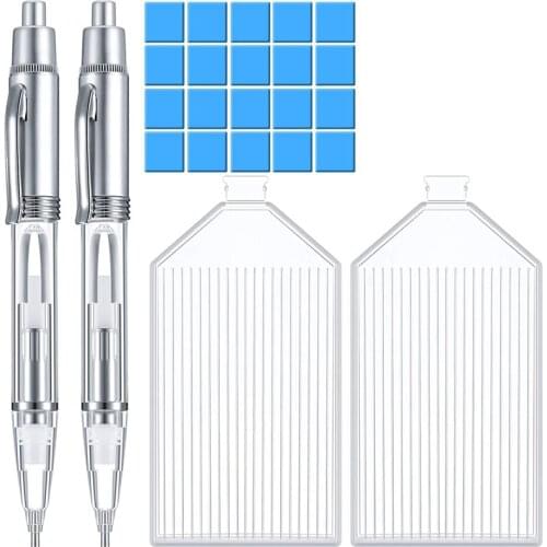 LED Diamond Painting Pens 5D Diamond Painting Drill Pens DIY Diamond Accessories Tools with Trays for Painting Crafts