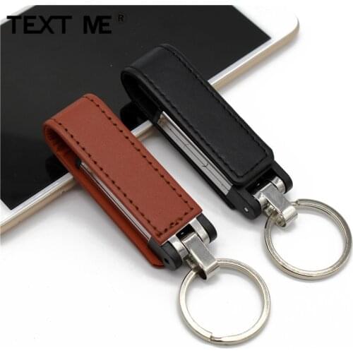 TEXT ME 6 colour leather +key chain model usb flash drive usb 2.0 4GB 8GB 16GB 32GB pen drive 64GB usb stick best gift