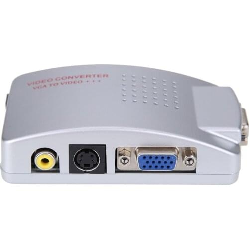 VT280 PC Converter Box Universal NTSC PAL VGA to TV AV RCA Signal Adapter Converter Video Switch Box Composite for Computer PC
