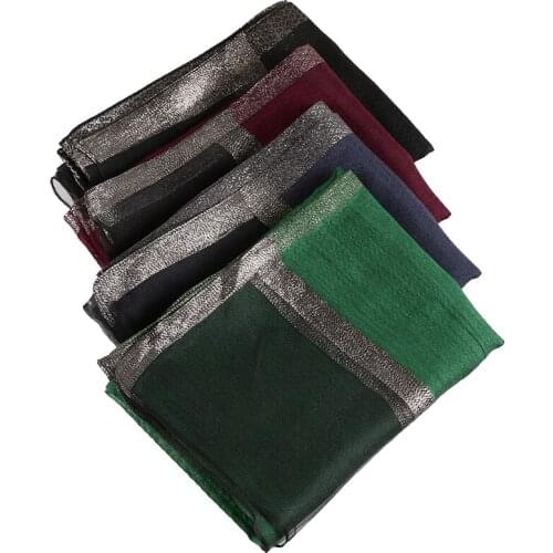 High quality Silk hijab shawls glitter muslim polyester scarves wraps turban headband autumn wraps long scarf