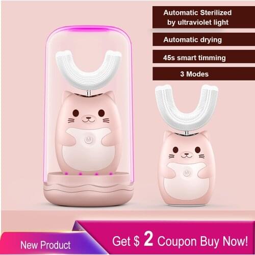 Kid Sonic Rechargeable Electric Toothbrush Automatic 360 degree toothbrush ultrasonic soft silicone electric children toothbrush