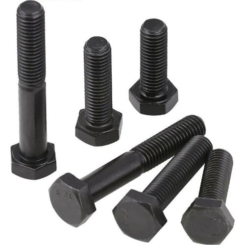 1Pcs M14 M16 DIN933 Black Outside Hex Head Screws External Hexagon Head Cap Screws Bolts High Tensile Grade 12.9 Alloy Steel