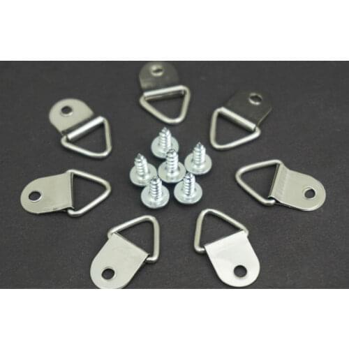 100pcs Silver D-Ring Hanging Picture Frame Hook Painting Mirror Hanger & Screw