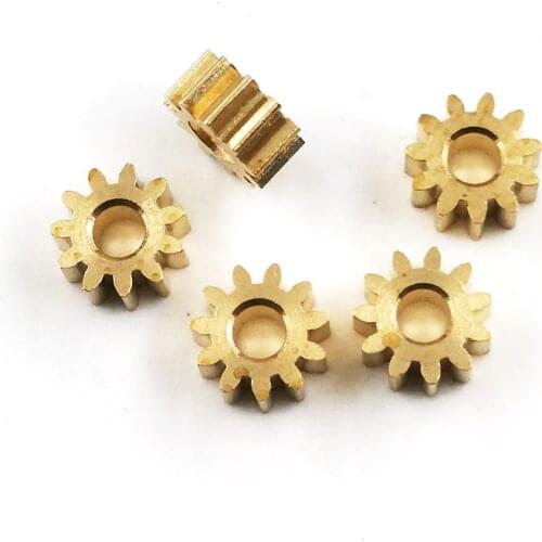 112A 0.4M Copper Pinion 11 Teeth Diameter 5.2mm x Height 2.5mm Metal Gears for 2mm Shaft 5PCS/LOT