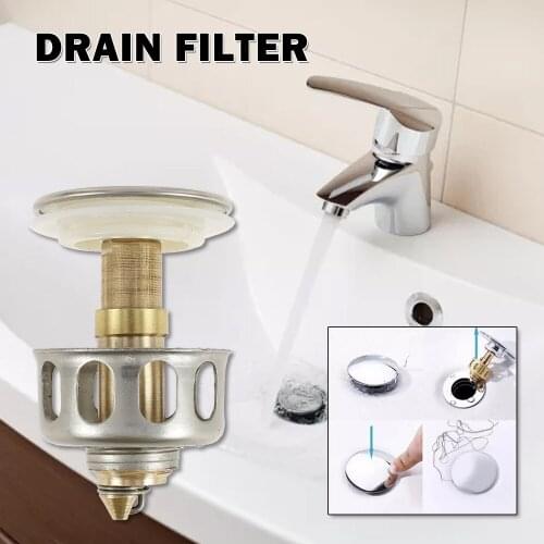2/3pcs Universal Wash Basin Bounce Drain Filter Sink Drain Vanity Stopper Bathtub Hair Catcher Faucet Bathroom Accessories