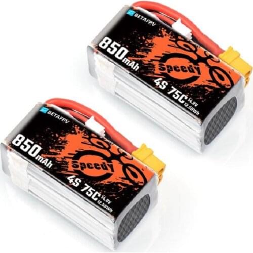 2PCS BETAFPV 850mAh 4S 75C Lipo Battery for TWIG ET5/TWIG Mutant 4''/X-Knight 4'' FPV Toothpick Quad Racing Drone Accessories