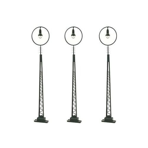 3pcs Model Railway HO Scale lights Lattice Mast lamp Track light Layout LQS49HO