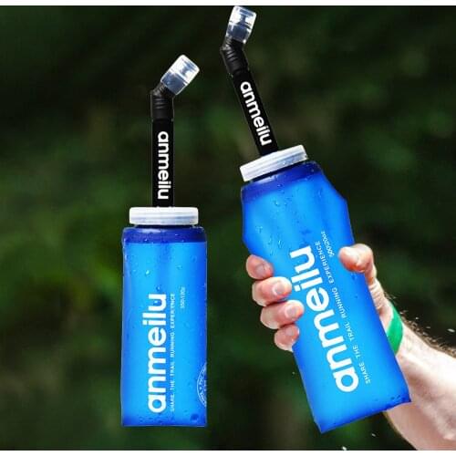 350/600ml Foldable Silicone Flask Soft Water Bottle Food Grade Portable Sport Drinking Bottle Folding Collapsible water bottles
