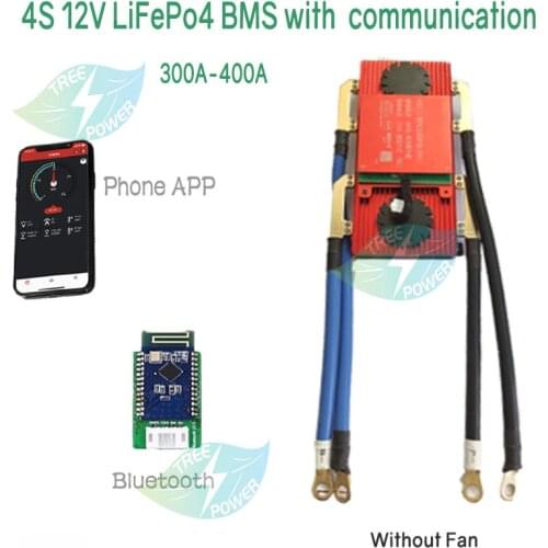 4S 12V LiFePo4 BMS 300A 400A with phone Bluetooth APP RS485 CANbus NTC UART used for lifepo4 Batteries 3.2V connected