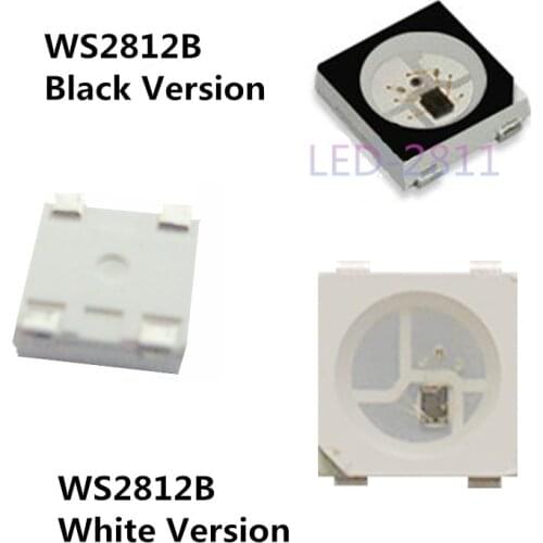 5~1000pcs WS2812B LED Chip 5050 RGB SMD Black/White version WS2812 Individually Addressable Digital DC5V