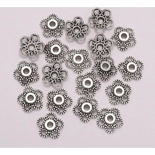 50 Pcs 10mm Bead End Caps Antique Color Flower Bead Caps For Jewelry Making DIY Bracelet Earrings Accessories Findings
