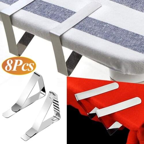 New 4/8pcs Clip Tablecloth Stainless Steel Table Cover folder clip Hold Home Party Clamp Tools Flexible Holders for Restaurant