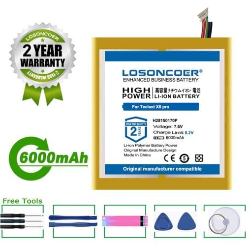LOSONCOER Battery 6000mAh H28150170P For Teclast X6 Pro Tablet PC