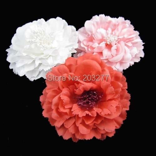 Free shipping!6colors for your choose 4'' women peony flower hair alligator clip hair accessory brooch flower