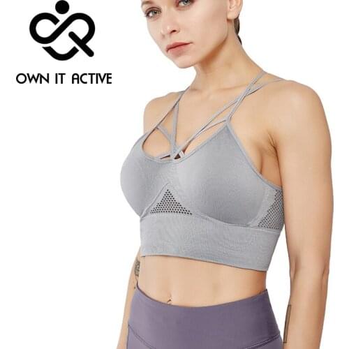 Seamless Running Yoga Bra Women Sports Bra Sexy Mesh Brathable Sports Top Push Up Female Gym Fitness Workout Underwear Female