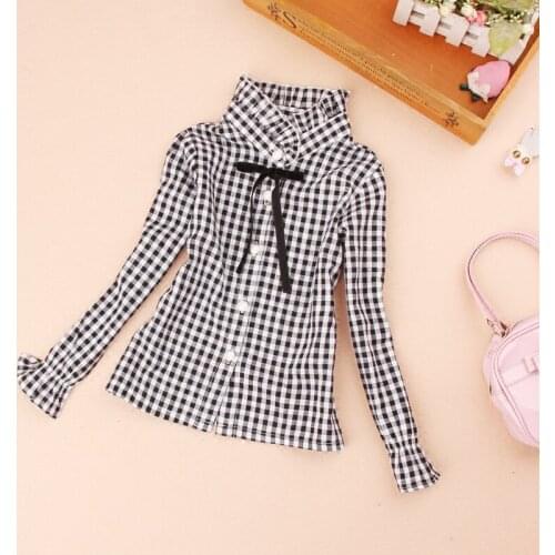 Girls Blouse 2019 Autumn Kids Clothes Children Clothing School Girl Blouse Fashion Plaid Cotton Child Shirt Blusas 2-16Y