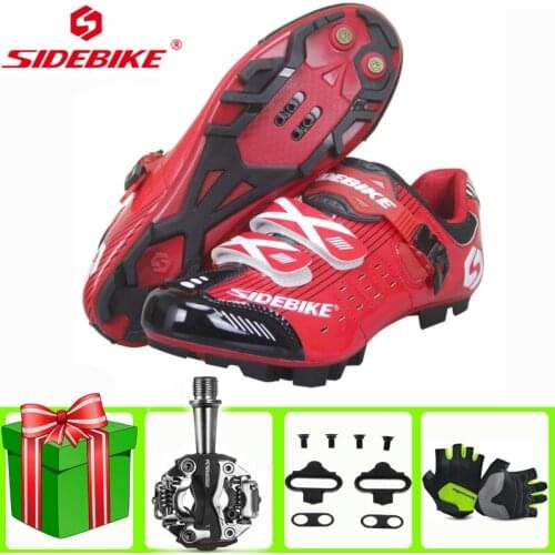 Sidebike Cycling Shoes Men Sapatos Ciclismo MTB add pedal set Self-locking Mountain Bike Non-slip Wear-resistant Bicycle Shoes