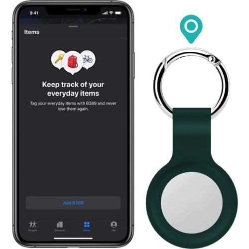 Keychain Tracker for Apple Airtags Silicone Protective Sleeve for Locator Anti-lost Device Keychain Protector Case Airtag Shell