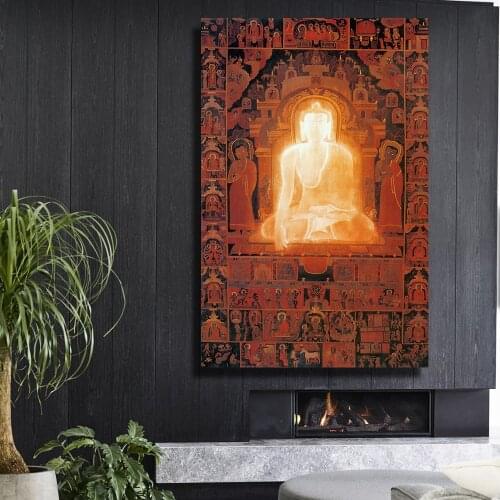 Buddha Enlightenment Canvas Oil Painting Hd Print Religious Wall Art Pictures For Living Room Bedroom Decoration Poster No Frame