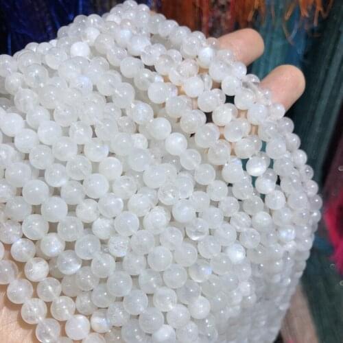 Natural Stone Beads Blue Moon Stone Fit Jewelry Making DIY Necklace Bracelet Accessories Size 4/5/6/7/8/10mm