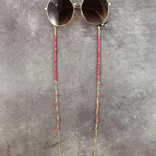 Face mask Chain Natural Stone Heart Beads Chain Eyeglasses Chains for Reading Glasses Cord Sunglasses Strap Holder Neck