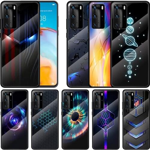 Tempered Glass Cover Araba Karbon Fiber For Huawei P40 P30 P20 P10 Pro Plus Lite 5G 2019 Phone Case