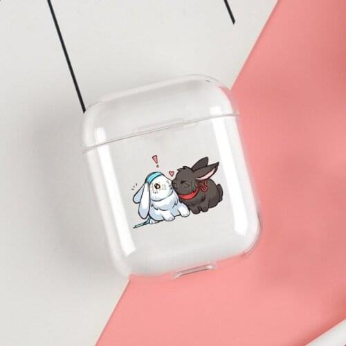 Wangxian bunnies Cases For Apple AirPods 1 2 Case Clear Wireless Bluetooth Earphone Case Protective Shell