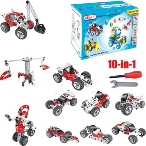 100+PCS Car Building Blocks Toys Kids Electric Car Puzzle Kit DIY Car Model Building Learning Toys Christmas Gift for Boys Girls
