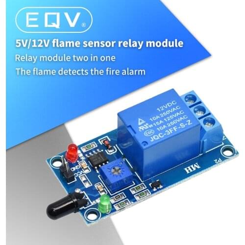 IR Infrared 1 Channel 5V 12V Flame Detection Sensor Module Fire Alarm Sensor Relay Module For Arduino