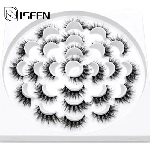 ISEEN 3-16 Pairs False Eyelashes Faux Mink Lashes Natural Long 10-25mm Dramatic Long Vendor Eyes Makeup Tools Beauty Kit